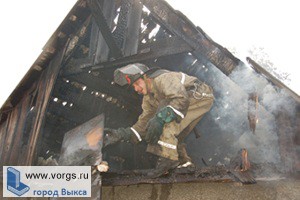 В поселке Ближнее Песочное округа Выкса сгорел дом
